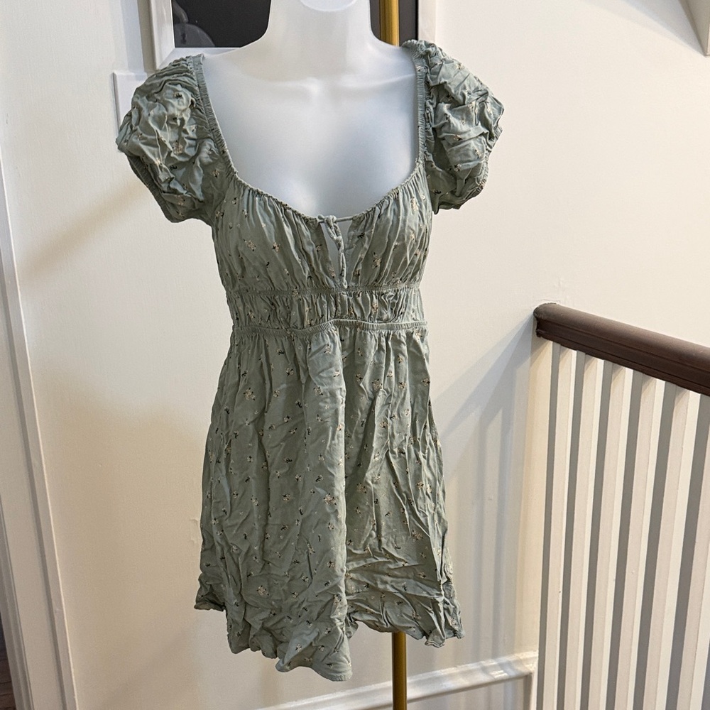 Cotton On Sage Puff Sleeve Mini Dress